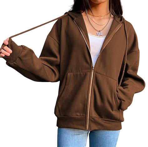 brown zip up hoodie aesthetic.